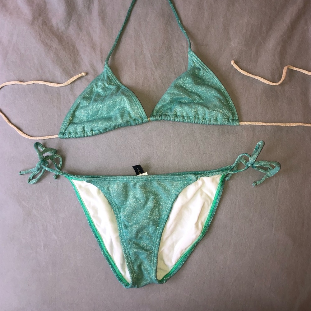Sparkly turquoise bikini